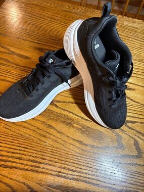 Avia Black Athletic Running Sneakers with White Soles